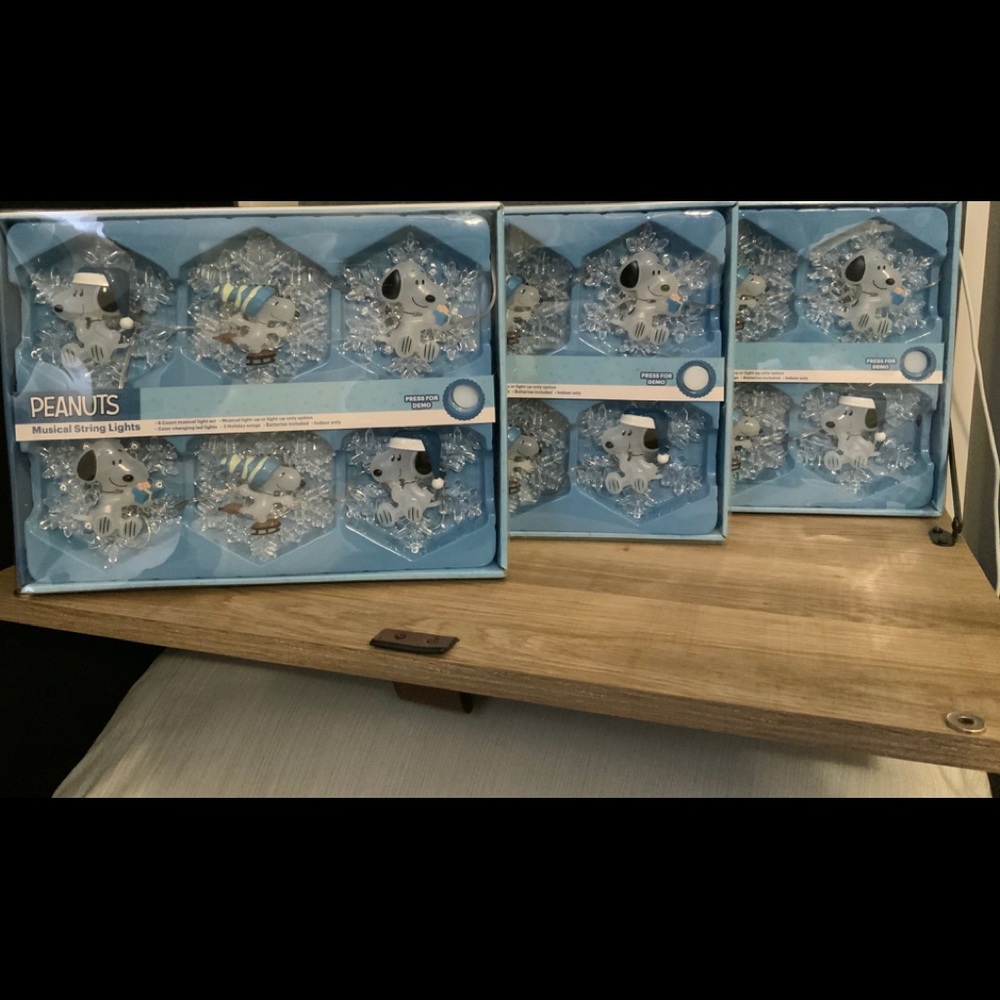 3pack Snoopy christmas musical string light set